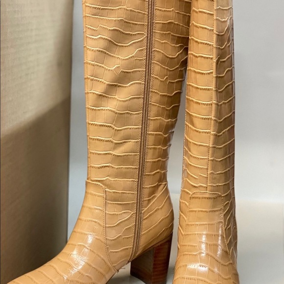 BNIB Marc Fisher Revely Boots Dark Natural Leather - Picture 10 of 14